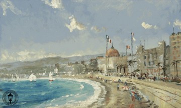 トーマス・キンケード Painting - ニースのビーチ トーマス キンケード